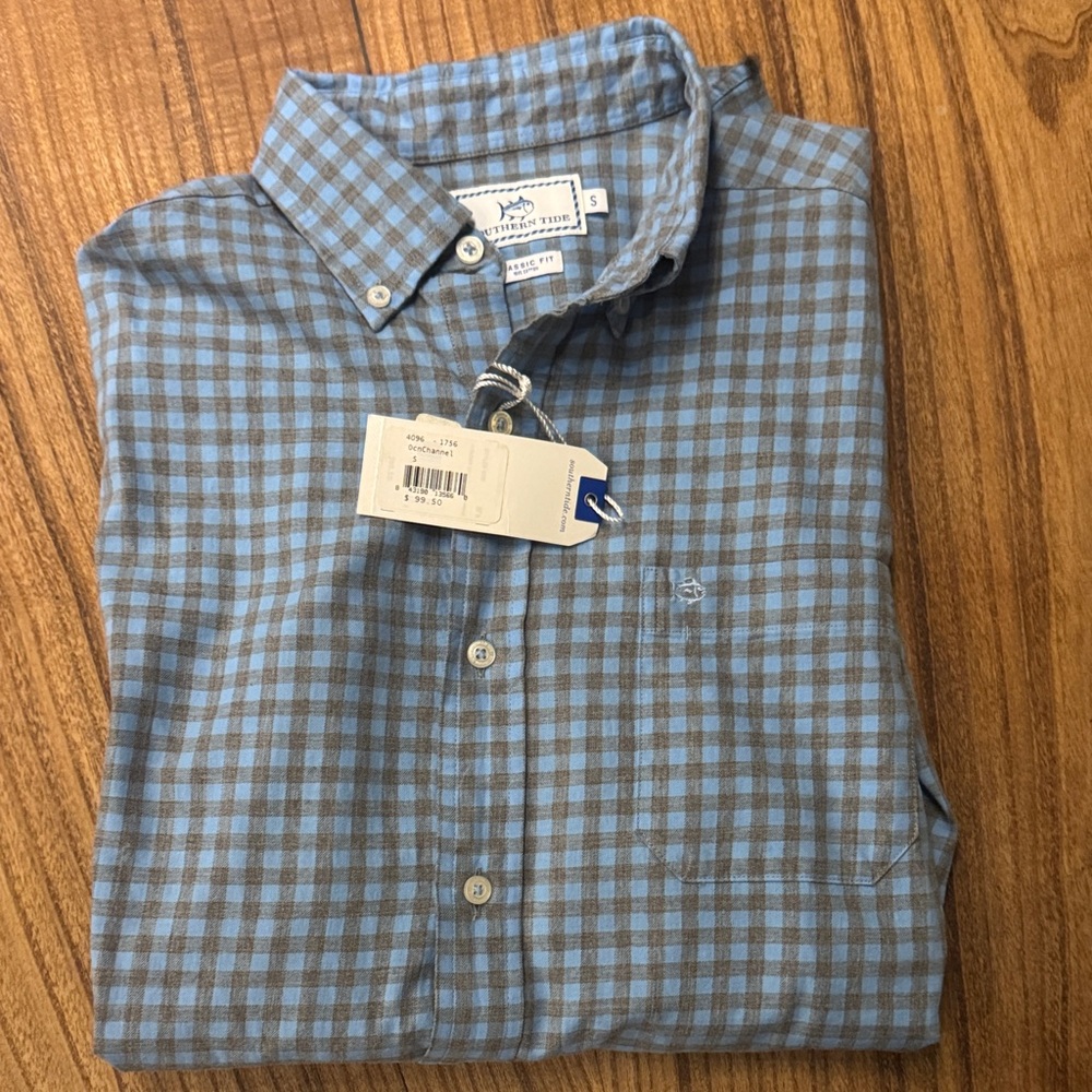 Southern Tide  Blue Checkered Shirt